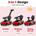 3 in 1 Licensed Lamborghini Ride Walking Toy Stroller-Red - Color: Red - Minihomy