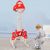 3-in-1 Basketball Hoop for Kids Adjustable Height Playset with Balls-Red - Color: Red - Minihomy