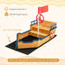 Kids Pirate Boat Wooden Sandbox Children Outdoor Playset - Minihomy