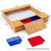 Kids Wooden Sandbox with Bench Seats and Storage Boxes - Minihomy