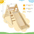 2-in-1 Wooden Triangle Climber Set with Gradient Adjustable Slide-Natural - Color: Natural - Minihomy