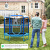 5 Feet Kids 3-in-1 Game Trampoline with Enclosure Net Spring Pad-Blue - Color: Blue - Minihomy