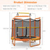 5 Feet Kids 3-in-1 Game Trampoline with Enclosure Net Spring Pad-Orange - Minihomy