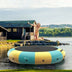 15 Feet Inflatable Splash Padded Water Bouncer Trampoline-Yellow - Color: Yellow - Minihomy