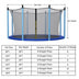 12Ft Replacement Weather-Resistant Trampoline Safety Enclosure Net - Color: Black - Size: 12 ft - Minihomy