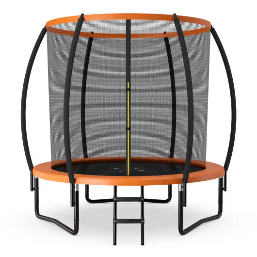 10 Feet ASTM Approved Recreational Trampoline with Ladder-Orange - Color: Orange - Size: 10 ft - Minihomy