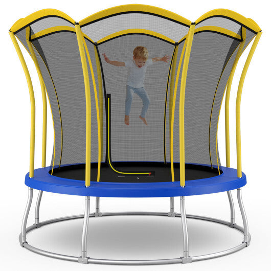 10 Feet Unique Flower Shape Trampoline with Galvanized Steel Frame-Yellow - Color: Yellow - Size: 10 ft - Minihomy