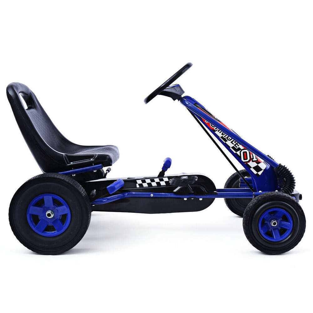 4 Wheels Kids Ride On Pedal Powered Bike Go Kart Racer Car Outdoor Play Toy-Blue - Color: Blue - Minihomy