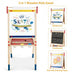 All-in-One Wooden Height Adjustable Kid's Art Easel with Magnetic Stickers and Paper - Minihomy