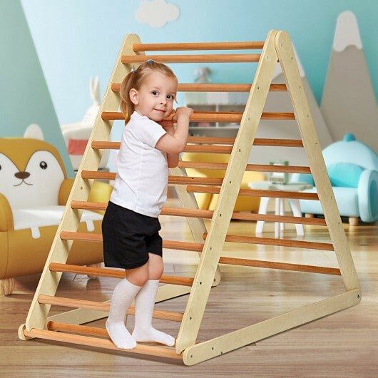 Foldable Wooden Climbing Triangle Indoor Home Climber Ladder - Minihomy