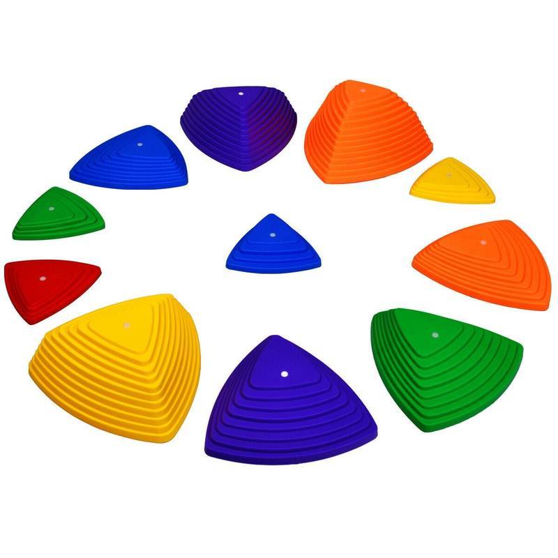 11 Pieces Non-Slip Bottom Kids Balance Stepping Stones - Color: Multicolor - Minihomy