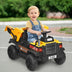 12V Battery Kids Ride On Dump Truck with Electric Bucket and Dump Bed-Yellow - Color: Yellow - Minihomy