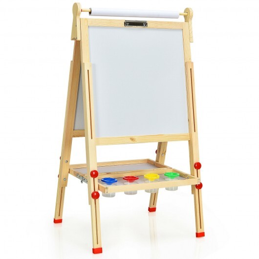 Kids Art Easel with Paper Roll Double-Sided Regulable Drawing Easel Plank - Minihomy