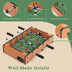 20 Inch Indoor Competition Game Soccer Table - Color: Brown - Minihomy