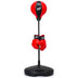 Kids Adjustable Stand Punching Bag Toy Set with Boxing Glove - Color: Black & Red - Minihomy