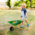 Outdoor Garden Backyard Play Toy Kids Metal Wheelbarrow-Green - Color: Green - Minihomy