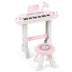 37-key Kids Electronic Piano Keyboard Playset-Pink - Color: Pink - Minihomy