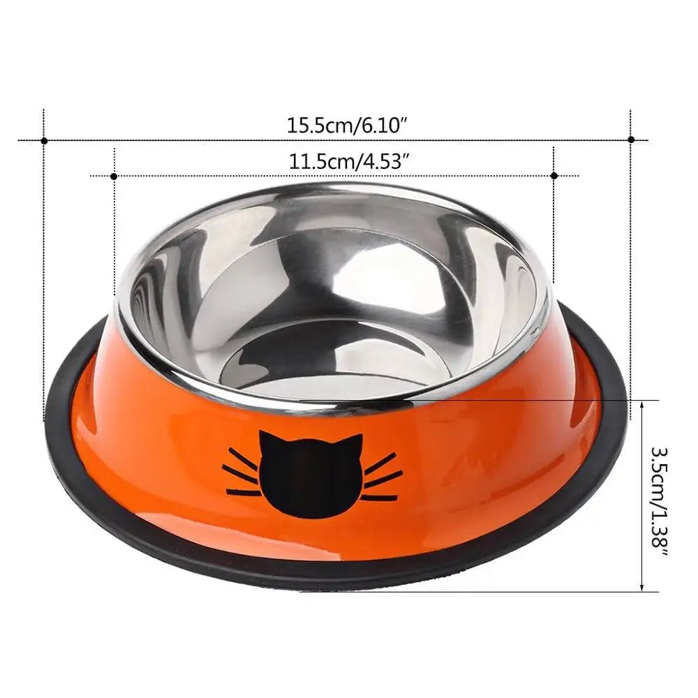 Color stainless steel pet cat bowl - Minihomy