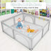 Large Infant Baby Playpen Safety Play Center Yard with 50 Ocean Balls-Gray - Color: Gray - Minihomy