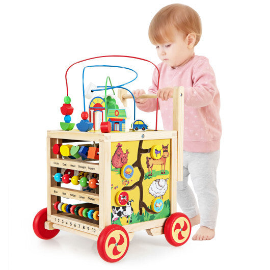 6-In-1 Developmental Learning Educational Toy with Bead Maze - Color: Multicolor - Minihomy