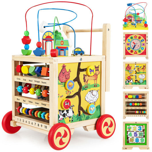 6-In-1 Developmental Learning Educational Toy with Bead Maze - Color: Multicolor - Minihomy