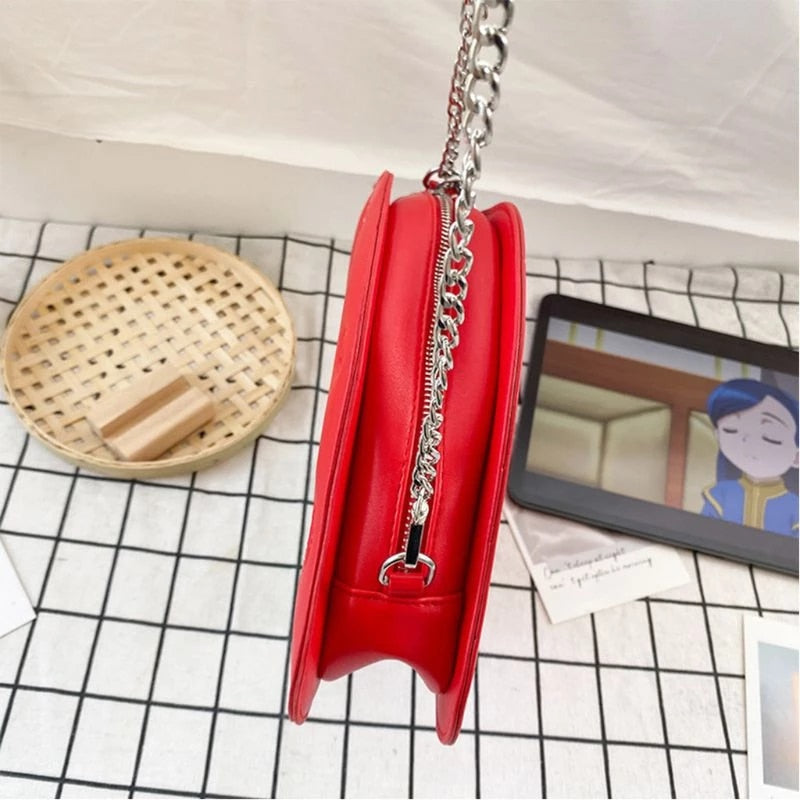 Cute Mushroom Bag Personality Cartoon Bag Chain Contrast Color Stitching Shoulder Bag - Minihomy