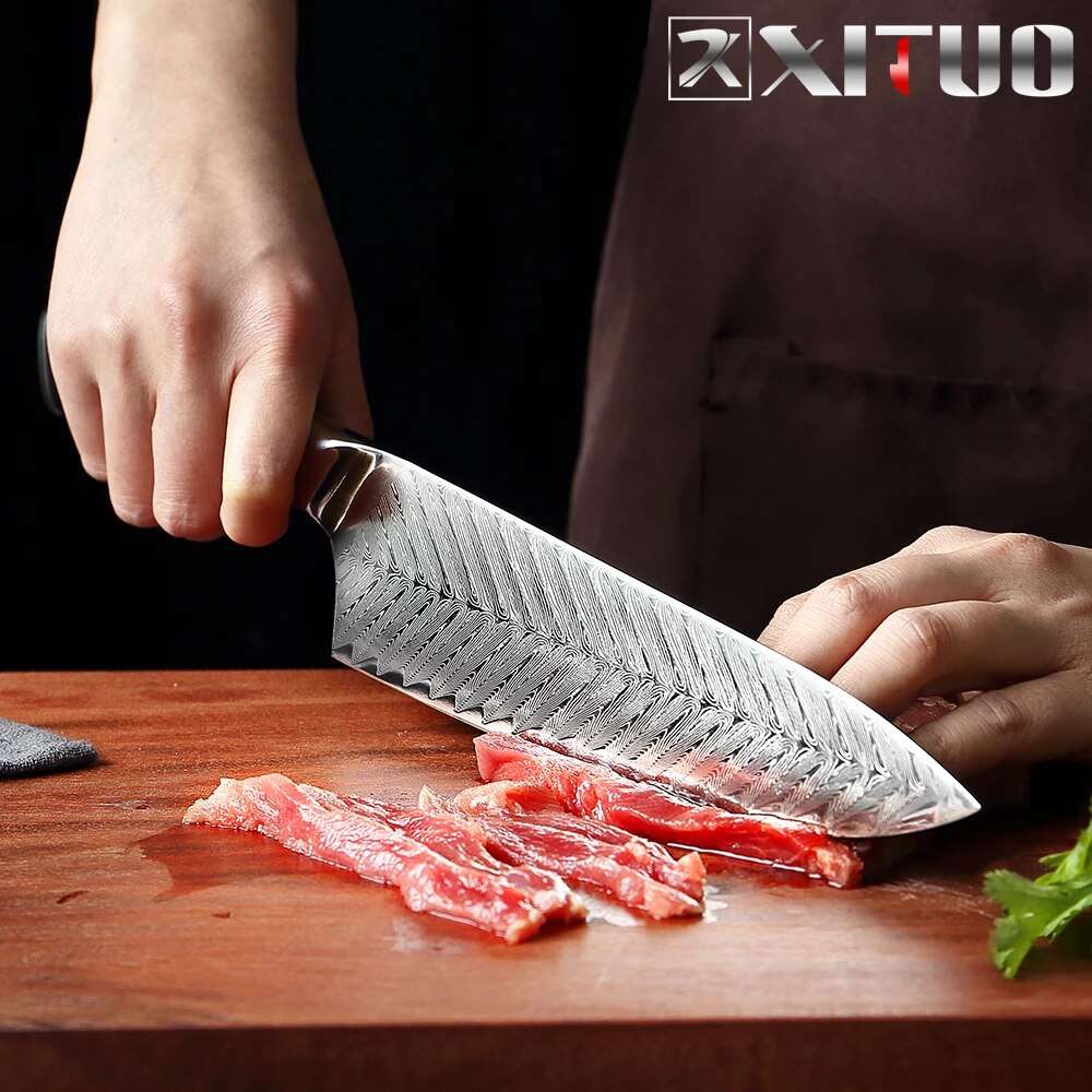 Damascus Knife Set Kitchen Knife Meat Slicing Knife - Minihomy