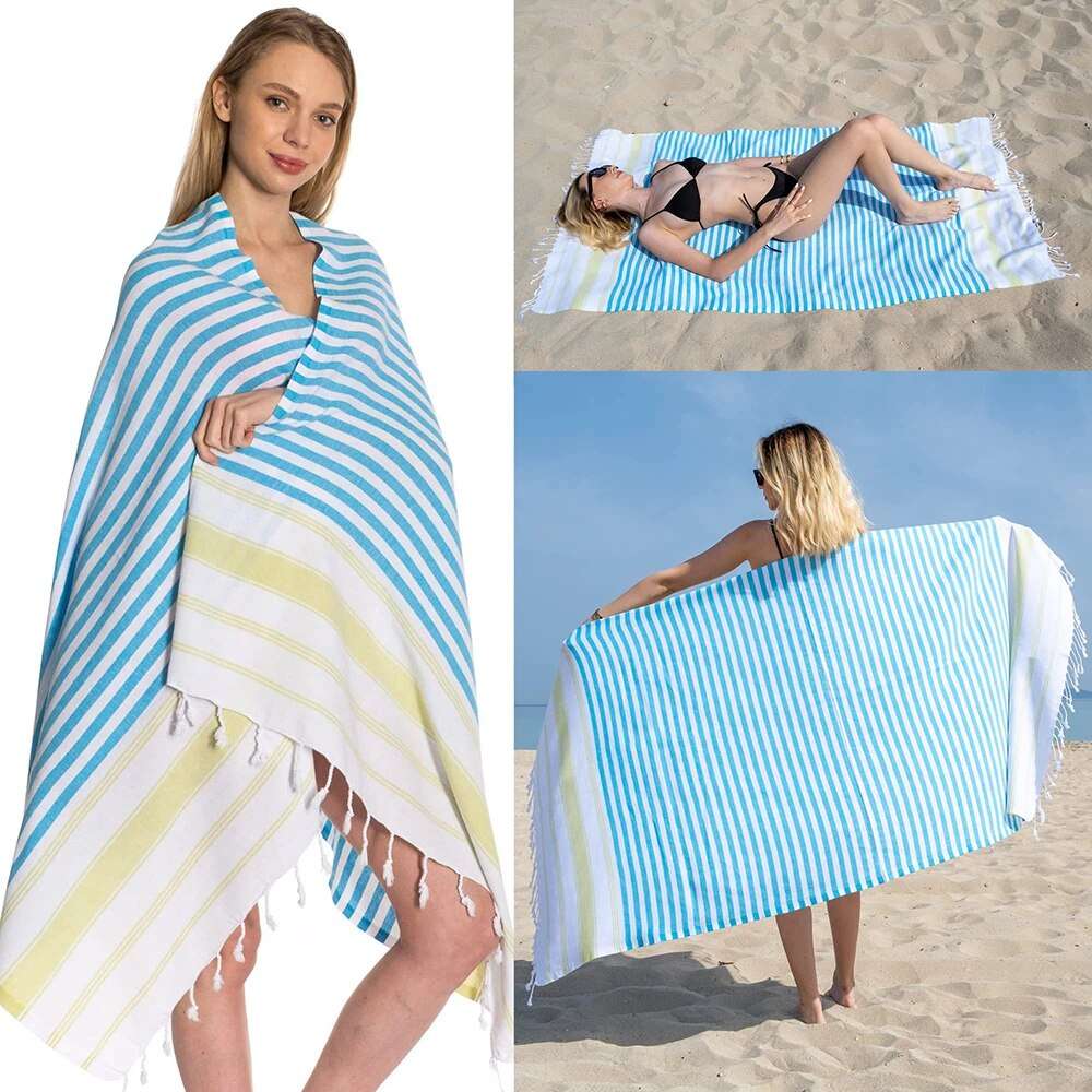 Cotton striped beach towel - Minihomy