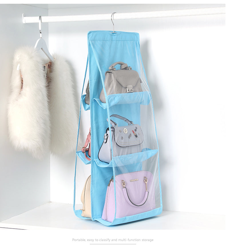 Double-sided Six-layer Visible Transparent Hanging Bag Storage - Minihomy