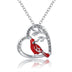 Creative Cardinal Heart Pendant Necklace - Minihomy