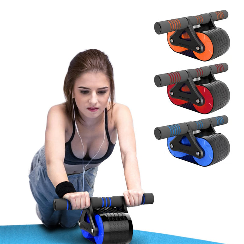 Double Wheel Abdominal Exerciser Automatic Rebound Trainer - Minihomy