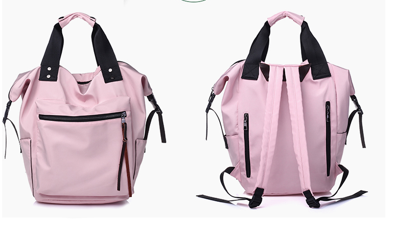 Nylon Waterproof Backpack Women Large Capacity Schoolbags Casual Solid Color Travel Laptop Backpack Teen Girls Bookbags - Minihomy