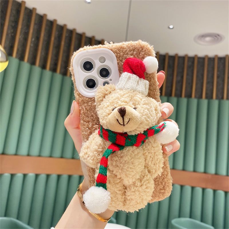 Christmas Bear Plush Mobile Phone Case - Minihomy