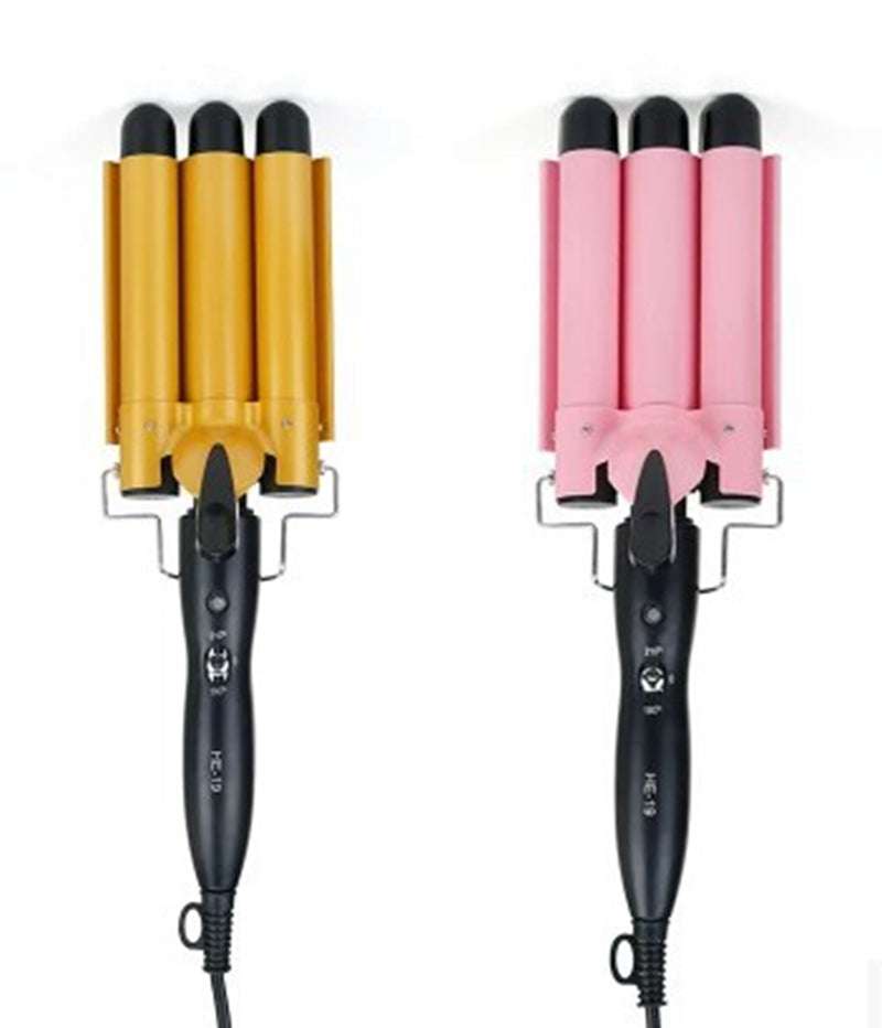 Horse HE-19 Egg Roll Bar Noodle Head Three Tubes Curlers Water Ripple Small Curly Hair Sticks Large Volume Perm Pliers - Minihomy