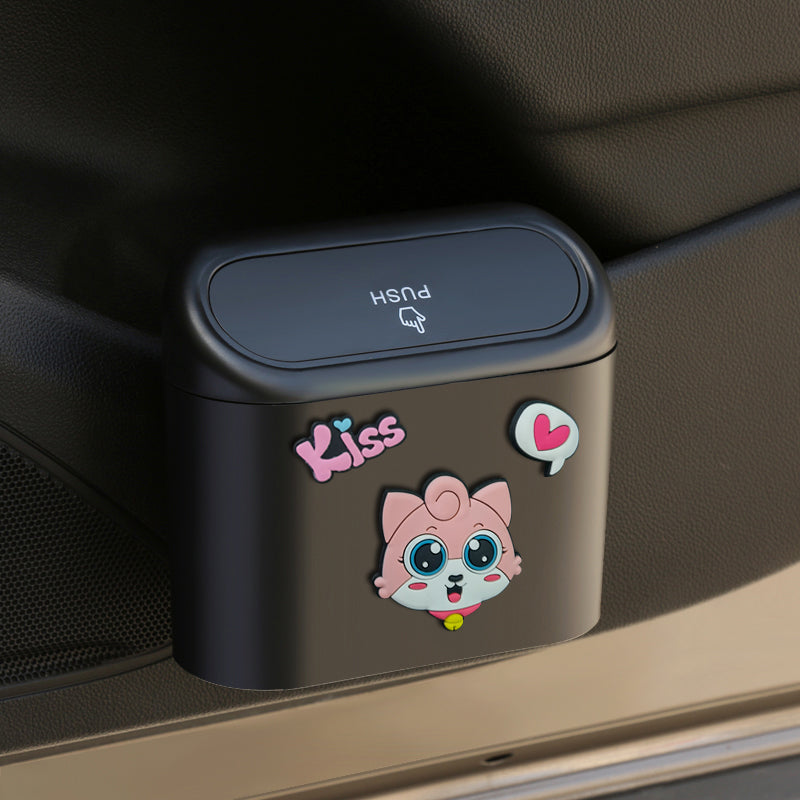 Car Trash Can Door Hanging Storage Bin Cartoon - Minihomy