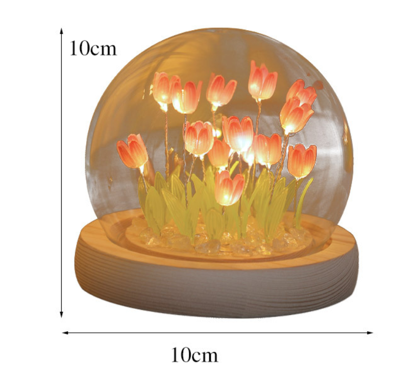 Handmade Tulip Night Light Bedside Ornament Home Decor - Minihomy