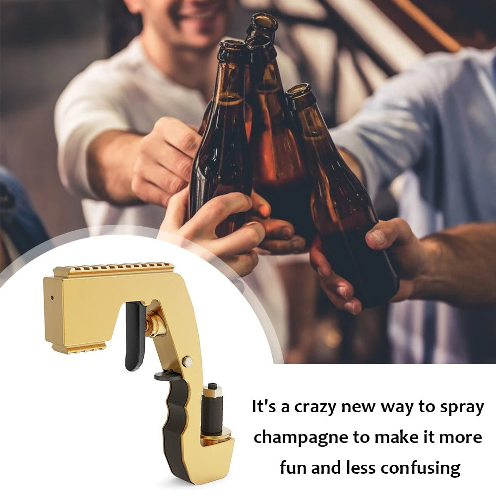 Champagne Wine Dispenser & Beer Ejector: Spray Gun, Bottle Cap & Stopper - Minihomy