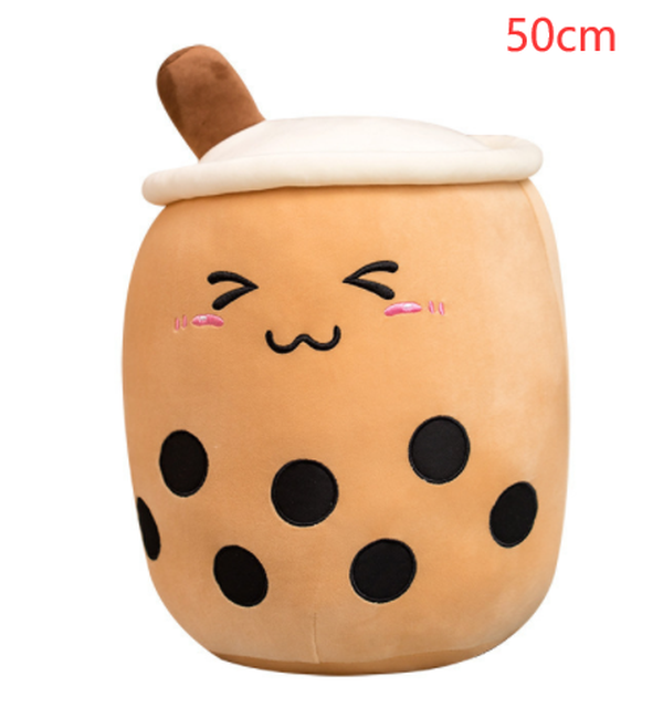 Cute Fruit Drink Plush Stuffed Soft Strawberry Milk Boba Tea Plush - Minihomy