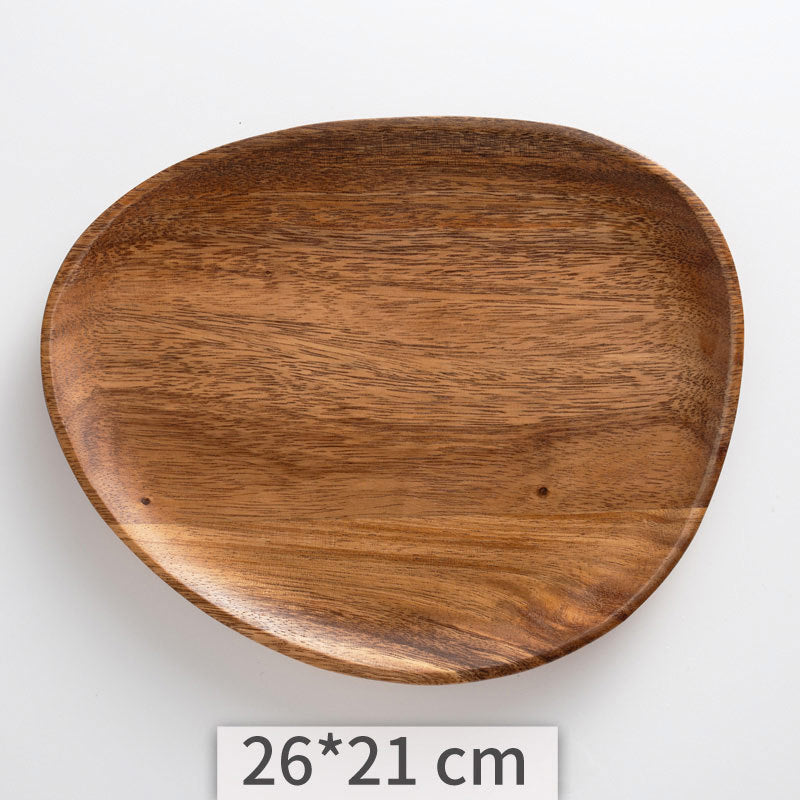 Acacia Wooden Tray Cake Tray Wooden Irregular Dinner Plate Homestay Hotel Set Plate - Minihomy