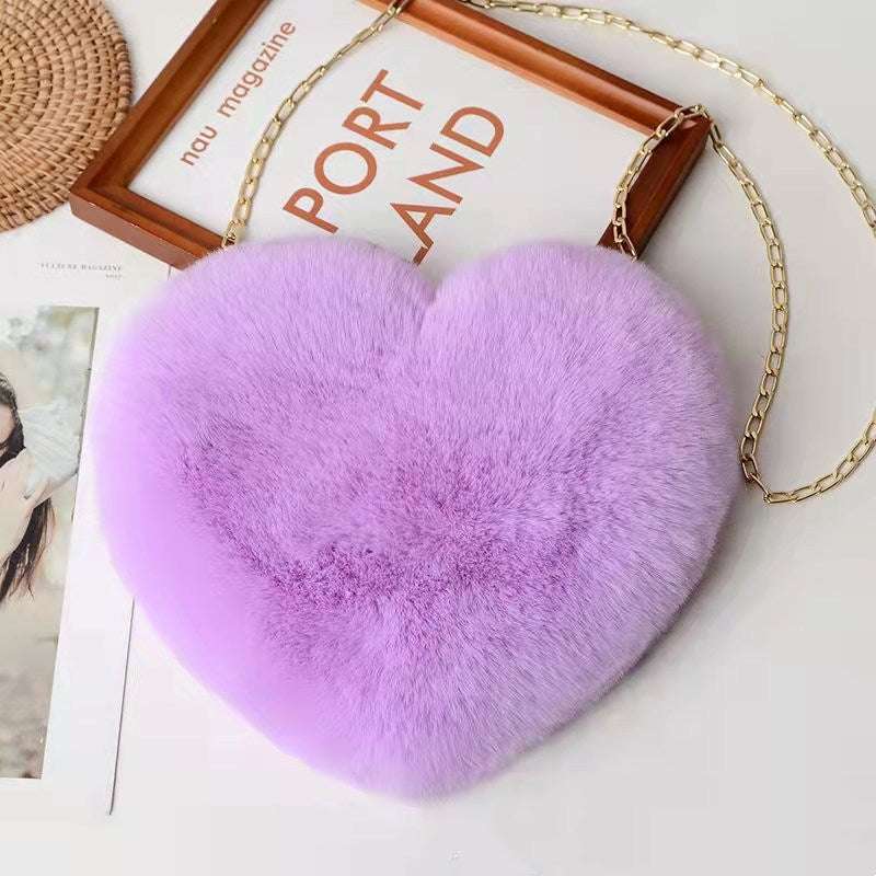 Love Bags For Women Plush Chain Shoulder Bags - Minihomy