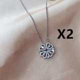 Explosive Style Detachable Deformed Four-leaf Clover Necklace For Women A Multi-wearing Zircon Small Love Short Clavicle Chain - Minihomy