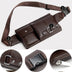 Men's Belt Bag Classic Solid Color PU Leather Waist Bag Outdoor Leisure Travel Fanny Pack Purse - Minihomy