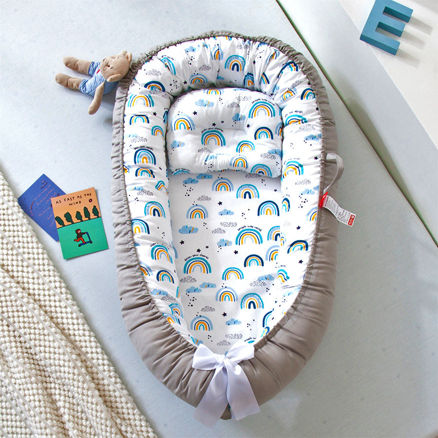 Baby Removable and Washable Bed Crib Portable Crib Travel Bed for Children Infant Kids Cotton Cradle - Minihomy