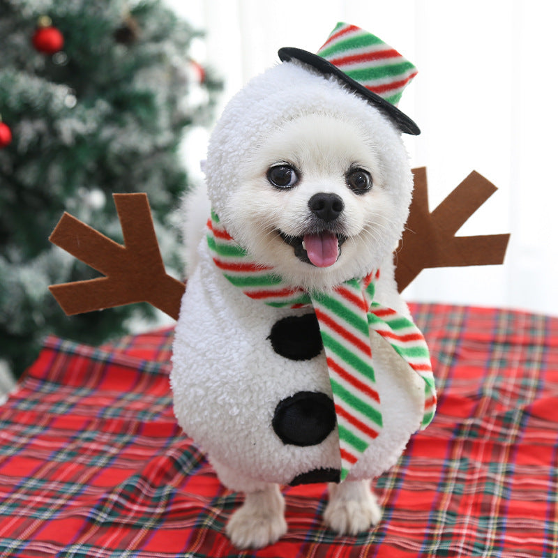 Dog Christmas Pet Clothes Standing Snowman - Minihomy