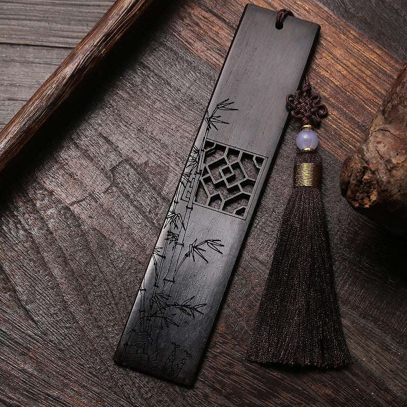 Mahogany Ebony Hollow Nanmu Bookmark Set Chinese Style Crafts - Minihomy