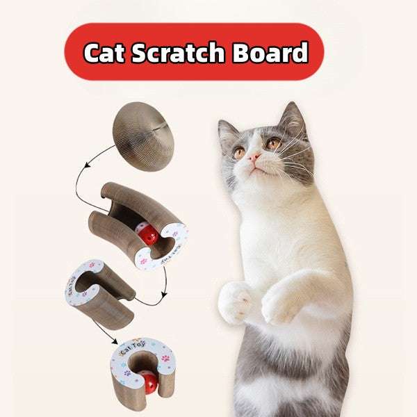 Magic Organ Foldable Cat Scratch Board Toy With Bell - Minihomy