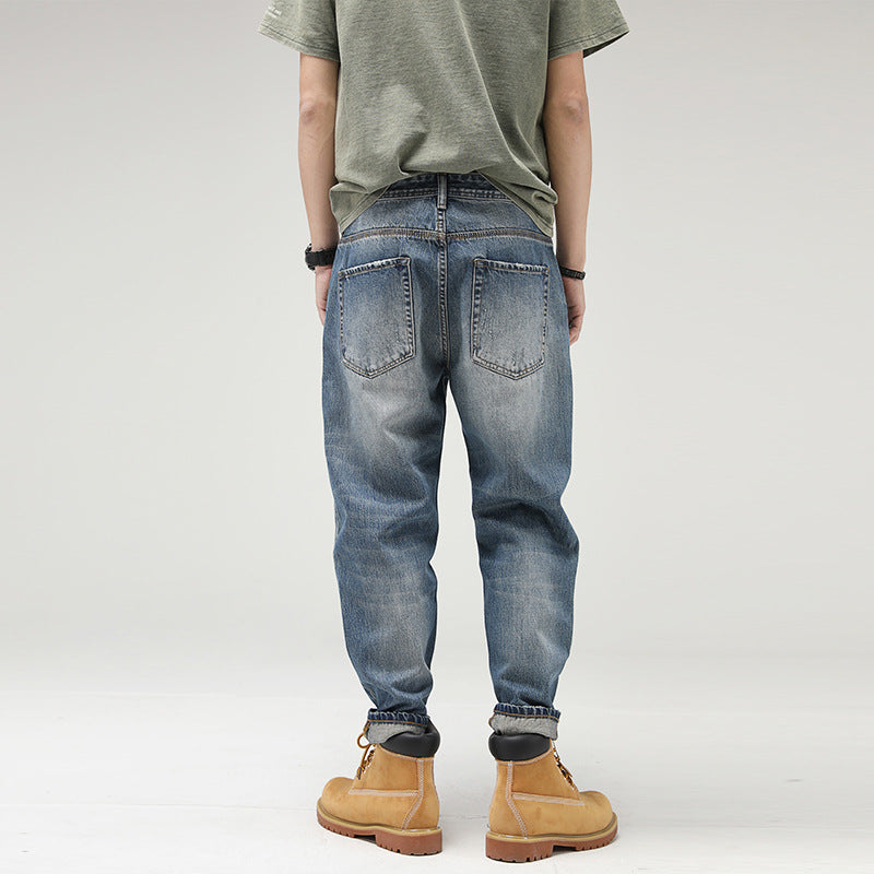 Men's Casual Loose Straight-leg Jeans - Minihomy