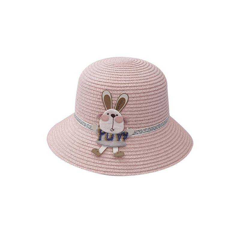 Cute Rabbit Decoration Bag with Two-Piece Straw Hat for Kids - Minihomy