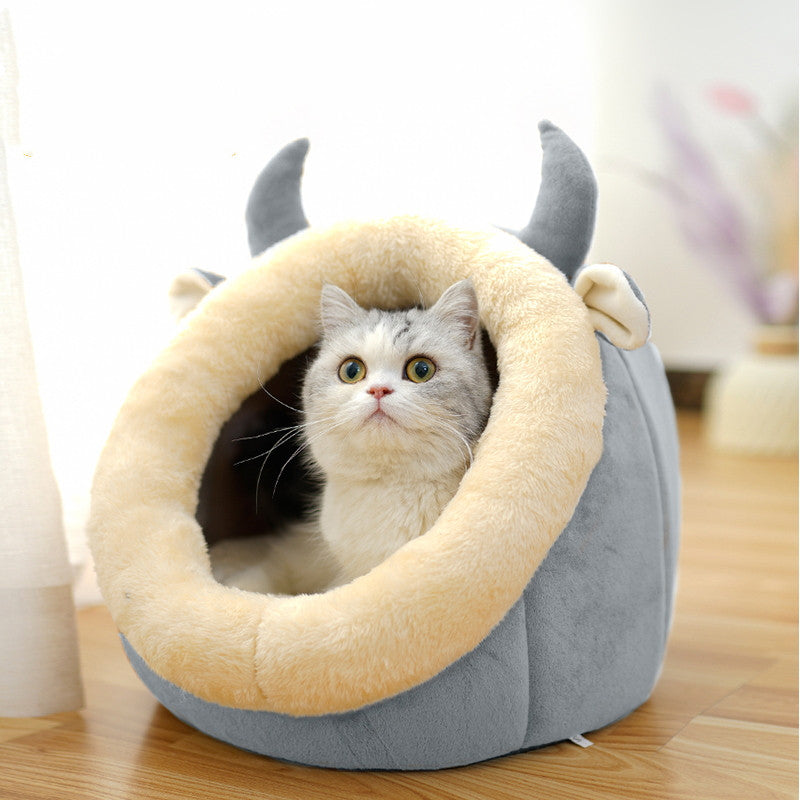 Cat House Villa Enclosed Cat Supplies Bed - Minihomy