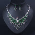 Ethnic Style Zircon Peacock Earring Set Tassel Colorful Clavicle Necklace Jewelry Set - Minihomy